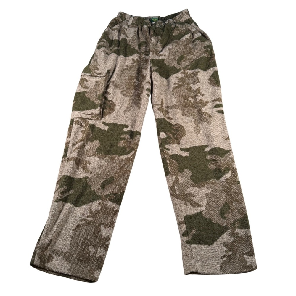 Cabela's Fleece Cargo Pants Mens Large (FITS 28x29) Green Brown Camo